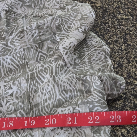 Laura Scott Gray Ombré Patterned Women's XL Top Metal Studs Tie Front - Picture 12 of 13